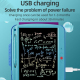 Tablette Graphique Transparente LCD 9 Pouces Écriture Électronique Rechargeable USB Lignes Monochromes Bleu Graffiti Message ...