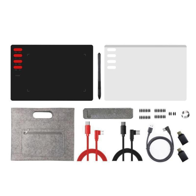 Tablette Graphique Haute Précision Avec Stylet Sensible 8192 Niveaux Compatibilité Multi-Systèmes et Film Technologie Sensati...