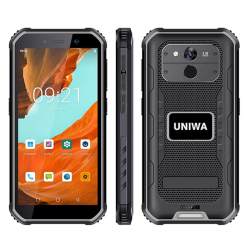 Smartphone Robuste 4G Android 13 Écran 5.5 Pouces 6GB RAM 128GB Stockage NFC Déverrouillage Empreinte Noir Gris