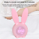 Horloge Réveil Induction Silicone Lapin Rose USB Avec Écran Automatique - www.yonis-shop.com