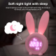 Horloge Réveil Induction Silicone Lapin Rose USB Avec Écran Automatique - www.yonis-shop.com