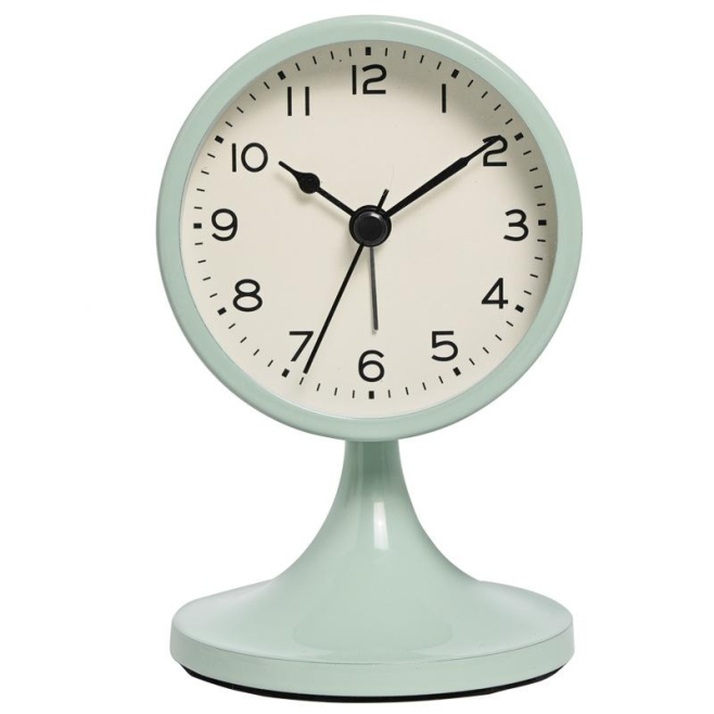 Horloge Rétro en Métal Silencieuse avec Lumière Nocturne pour Chevet Étudiant Verte - www.yonis-shop.com