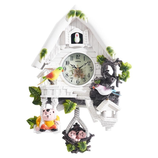 Horloge Murale Décorative Vintage Avec Oiseaux Animés Et Design Cartoon Pour Salon - www.yonis-shop.com