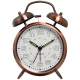 Horloge Réveil Métal Électroplaqué 4.5 Pouces Avec Lumière Nocturne et Sonnerie Extra Forte Pour Un Sommeil Paisible