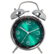 Horloge Réveil Métal Vert 4.5 Pouces Silencieuse Avec Lumière de Nuit et Sonnerie Extra Forte