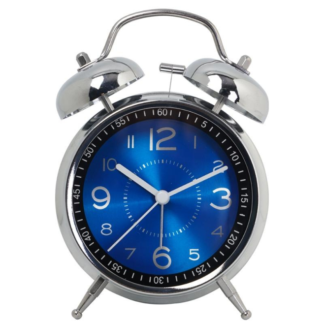 Horloge Réveil Métallique Électroplaqué 4.5 Pouces Avec Lumière Nocturne et Sonnerie Extra Forte - www.yonis-shop.com