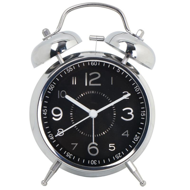 Horloge Réveil Métallique 4.5 Pouces Avec Lumière Nocturne Et Sonnerie Puissante Pour Un Sommeil Paisible - www.yonis-shop.com