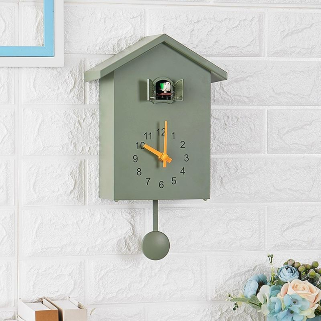 Horloge Coucou Verte En ABS Écologique Avec Oiseau Intégré Pour Décoration et Fonctionnalité Quartz - www.yonis-shop.com