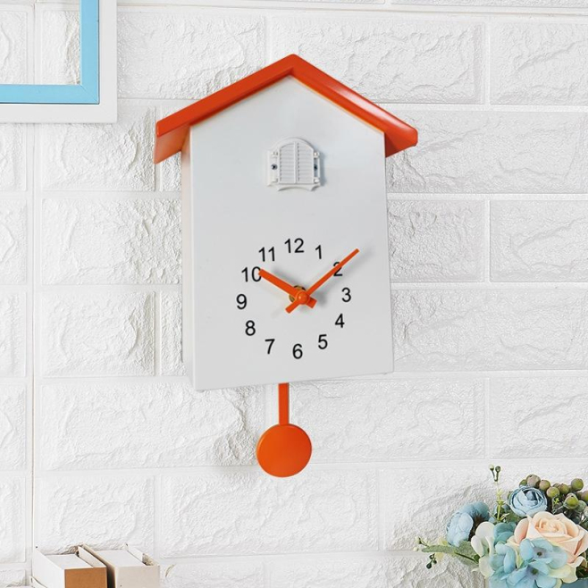 Horloge Coucou Orange Intelligente En ABS Écologique Avec Oiseau Qui Chante à l'Heure - www.yonis-shop.com