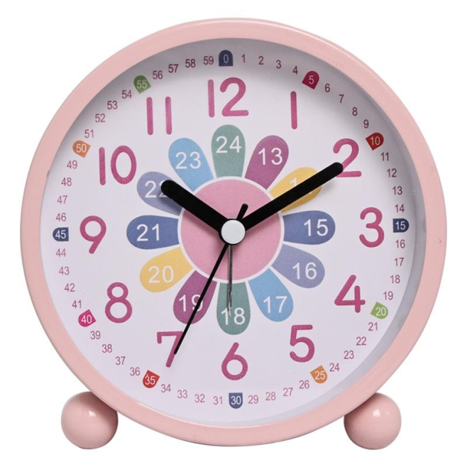 Horloge Éducative Enfant Silencieuse Avec Affichage Digital Et Veilleuse Rose - www.yonis-shop.com