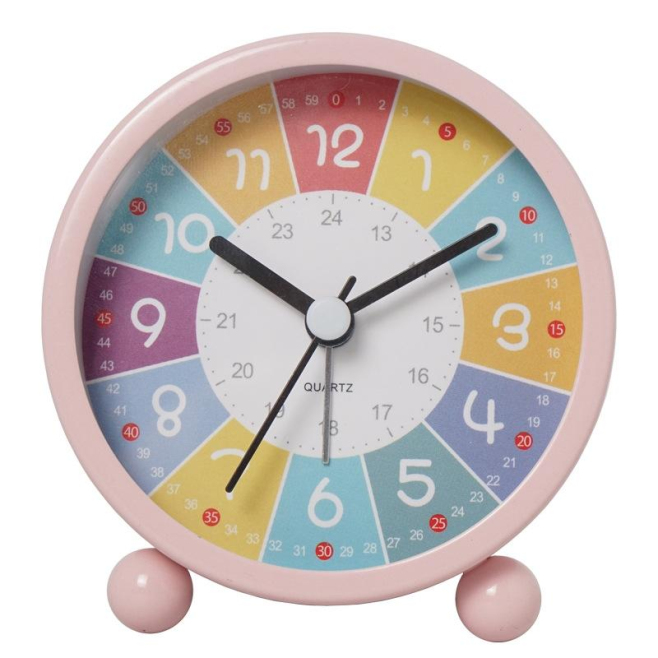 Horloge Éducative Enfant Silencieuse Avec Veilleuse Rose Design Moderne Affichage Digital Clair et Métal Résistant - www.yoni...