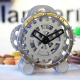 Horloge Décorative En Acier Inoxydable Pour Salon Design Unique À Engrenages Rotatifs - www.yonis-shop.com
