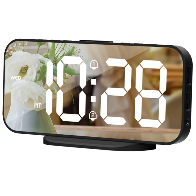 Horloge LED Multifonction Avec Affichage HD Et Alarme Double Usage - www.yonis-shop.com