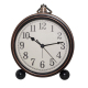 Horloge Rétro En Métal Noir Avec Mouvement Quartz Et Anneau De Suspension