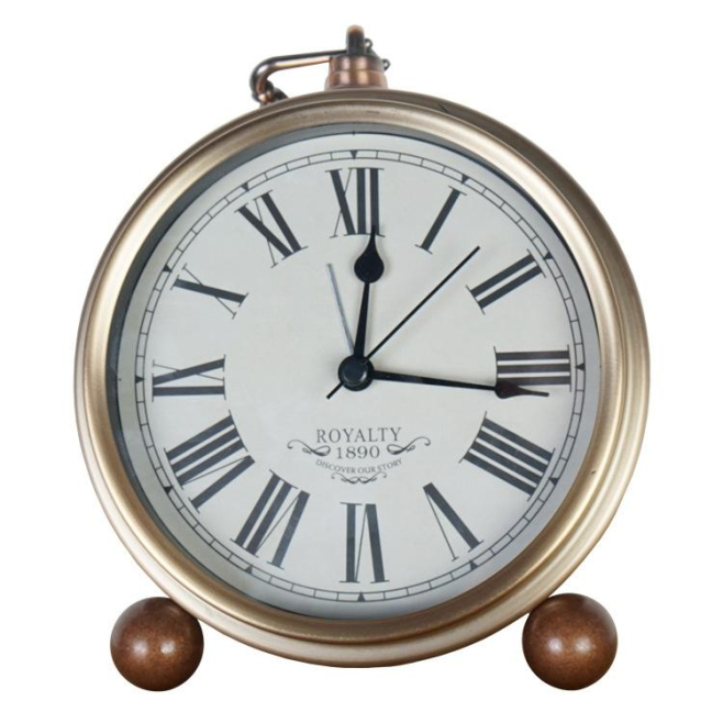 Horloge Rétro en Métal avec Chiffres Romains et Mouvement Quartz Élégant - www.yonis-shop.com