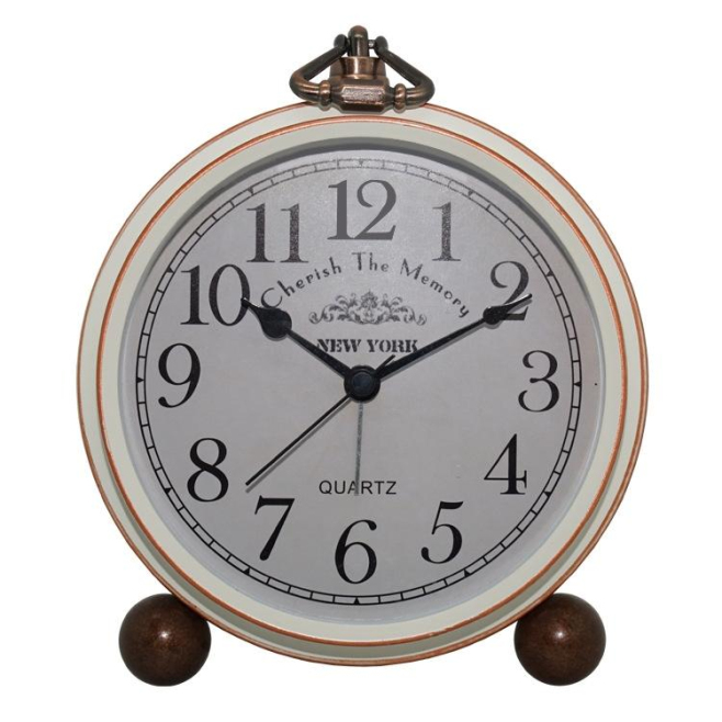 Horloge Rétro En Fer Blanc Lait Avec Anneau Suspendu Et Base Stable En Métal - www.yonis-shop.com