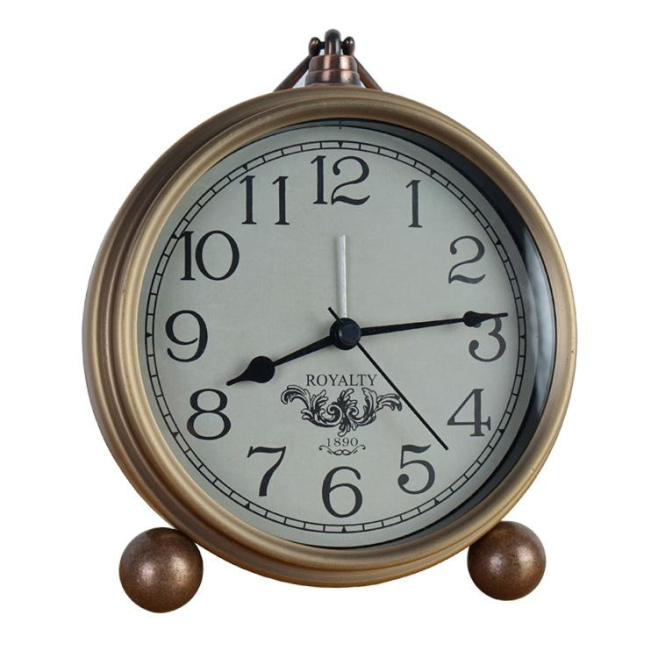 Horloge Rétro Métal Style Arabe Design Élégant et Durable Quartz avec Anneau de Suspension et Base Stable - www.yonis-shop.com
