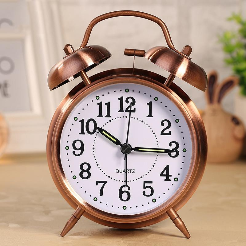 Réveil Métal Lumineux Double Cloche Pour Nuit Facile
