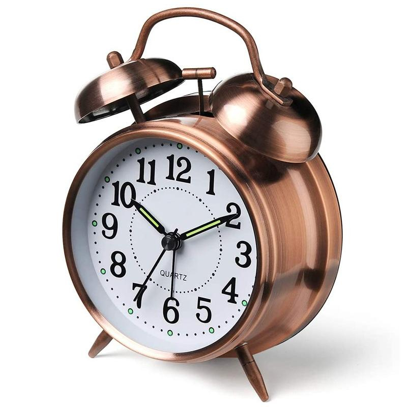 Réveil Métal Lumineux Double Cloche Pour Nuit Facile