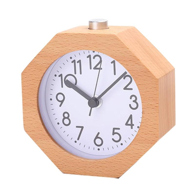 Réveil Bois Massif Silencieux Avec Fonction Répétition Alarme Graduellement Sonore Et Lumière Nocturne - www.yonis-shop.com