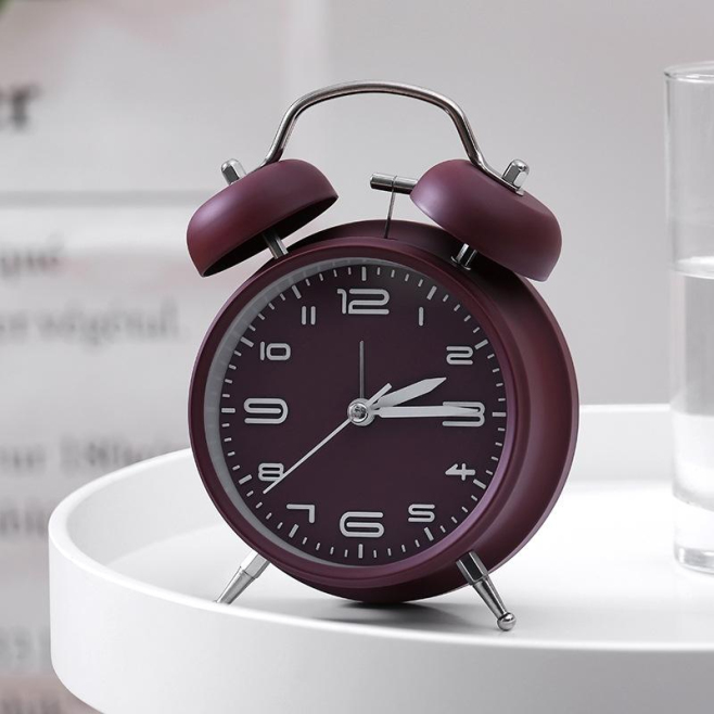 Réveil Métal Rose Avec Lumière Nocturne Design Silencieux Pour Chambre et Bureau - www.yonis-shop.com