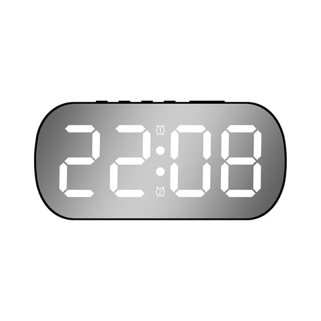 Réveil Numérique LED Avec Affichage Température Et Date Fonction Alarme Et Répétition Luminosité Réglable Design Miroir Moder...