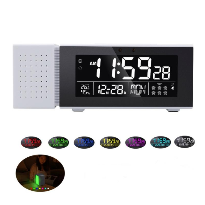 Réveil Multifonctionnel Avec Veilleuse Radio FM Et Affichage Température Humidité - www.yonis-shop.com
