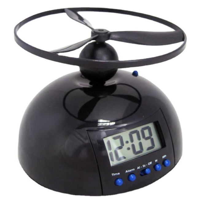 Réveil Volant Multifonction LED Pour Étudiants Avec Hélice Amovible En Plastique ABS Noir - www.yonis-shop.com