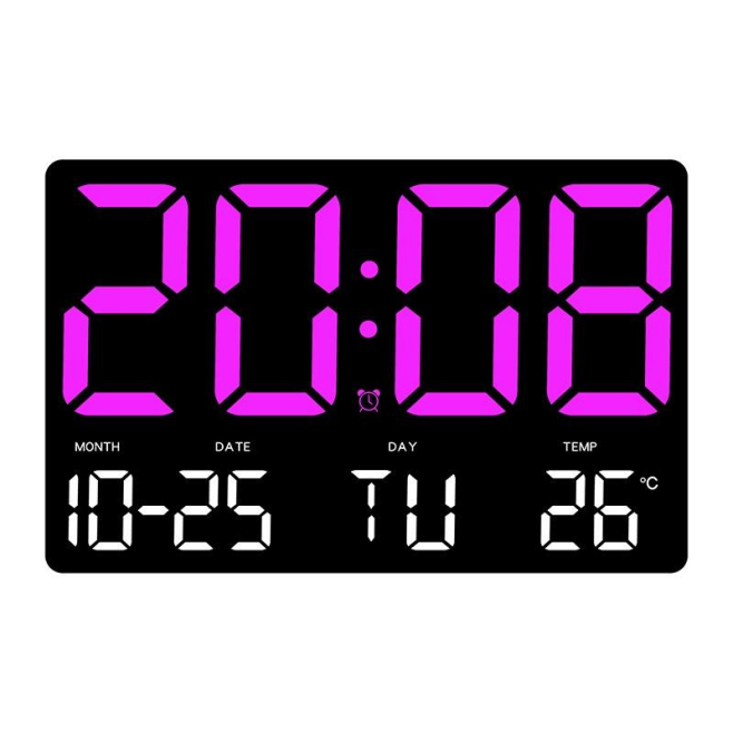 Réveil LED Grand Écran Luminosité Réglable Température Affichage Complet Bicolore - www.yonis-shop.com