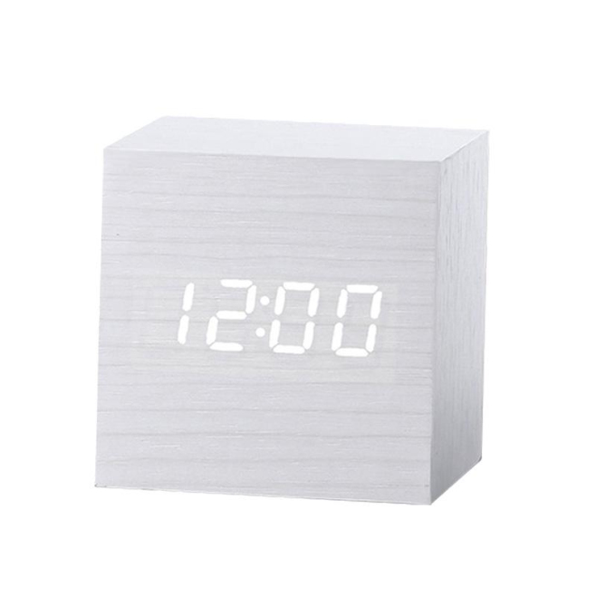 Réveil Multicolore à Contrôle Sonore en Bois Moderne avec Affichage LED et Thermomètre - www.yonis-shop.com