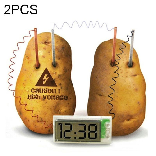Réveil Écologique Éducatif Kit Science Verte Expérimentation Piles Galvaniques Potatoes Non Incluses Écran LCD - www.yonis-sh...