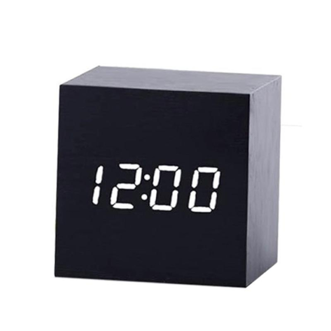 Réveil Moderne En Bois Avec Affichage LED Multicolore Et Contrôle Vocal - www.yonis-shop.com