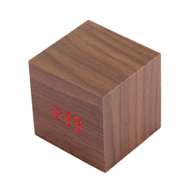 Réveil En Bois LED Affichage Numérique Multifonction Avec Heure Date Température - www.yonis-shop.com