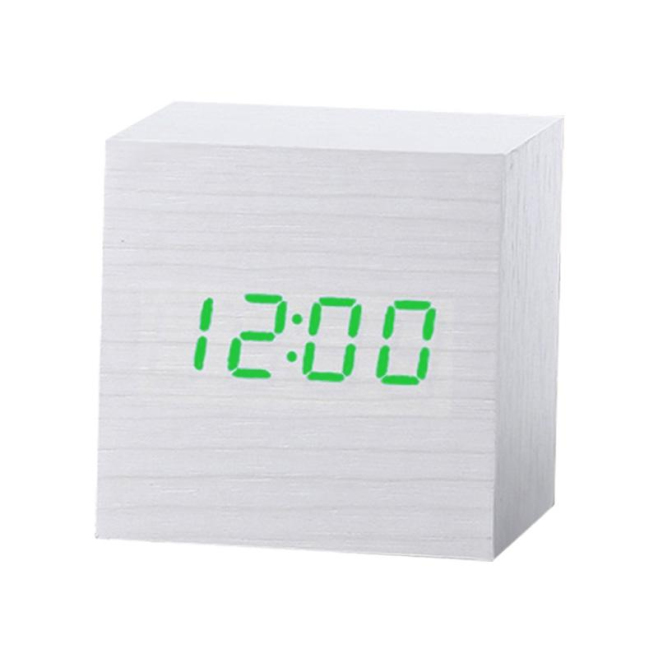 Réveil Moderne En Bois LED Multicolore Avec Contrôle Vocal Et Thermomètre - www.yonis-shop.com