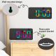 Réveil Digital Miroir LED Grand Écran USB Double Ports Charge Noir Ajustement Luminosité Automatique - www.yonis-shop.com