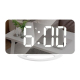 Réveil LED Miroir Écran Large USB Double Port Charge Murale et Bureau Blanc