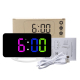 Réveil LED Miroir Écran Large USB Double Port Charge Murale et Bureau Blanc - www.yonis-shop.com