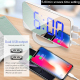 Réveil LED Miroir Écran Large USB Double Port Charge Murale et Bureau Blanc - www.yonis-shop.com
