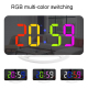 Réveil LED Miroir Grand Écran USB Double Port Charge Murale et Tablette RGB - www.yonis-shop.com