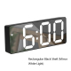 Réveil Miroir LED Double Alimentation USB Ou Piles Design Rectangulaire Noir élégance et Simplicité - www.yonis-shop.com