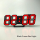 Réveil LED Stéréo 3D Murale Design Moderne Économie D'Énergie Cadre Noir Lumière Rouge USB - www.yonis-shop.com