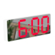 Réveil Miroir LED Double Alimentation Blanc Rectangulaire avec Contrôle Vocal et Éclairage Doux