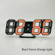 Réveil LED Stéréo 3D Murale Pour Salon Avec Cadre Noir Lumière Orange Économie D'Énergie - www.yonis-shop.com