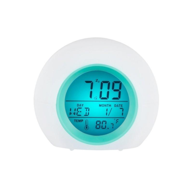 Réveil Moderne Rond Avec Éclairage Coloré Et Calendrier Perpétuel Pour Maison Et Bureau - www.yonis-shop.com