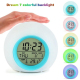 Réveil Moderne Rond Avec Éclairage Coloré Et Calendrier Perpétuel Pour Maison Et Bureau - www.yonis-shop.com