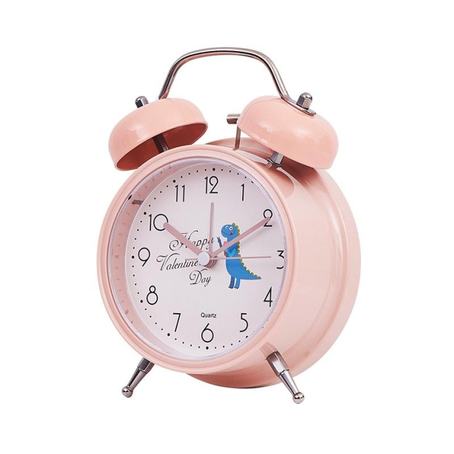Réveil Rond Silencieux Et Lumineux Style Étudiant Rose Pour Chambre Et Bureau - www.yonis-shop.com