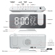Réveil LED Avec Projection Radio Température Et Humidité Design Miroir Luminosité Ajustable - www.yonis-shop.com
