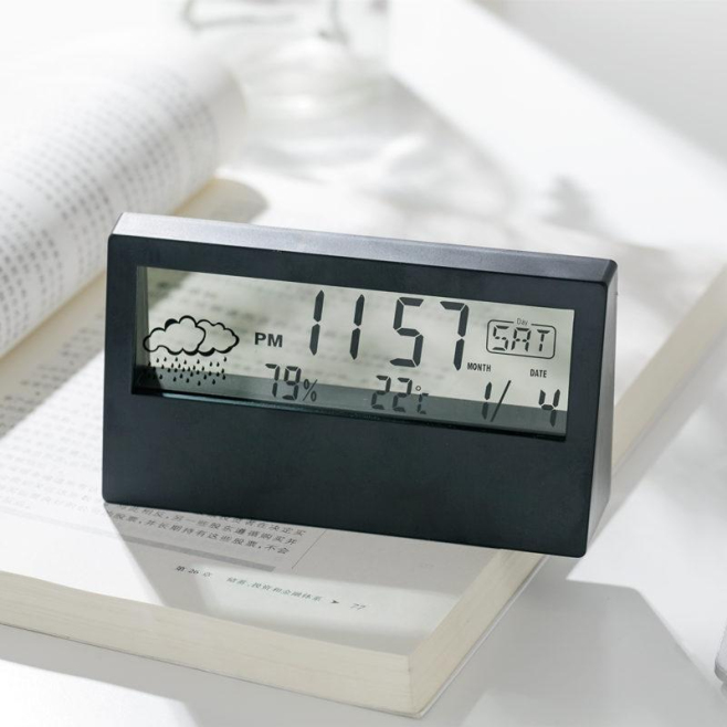 Réveil Électronique LCD Multifonction Affichage Température Humidité Avec Alarme et Calendrier Perpétuel - www.yonis-shop.com