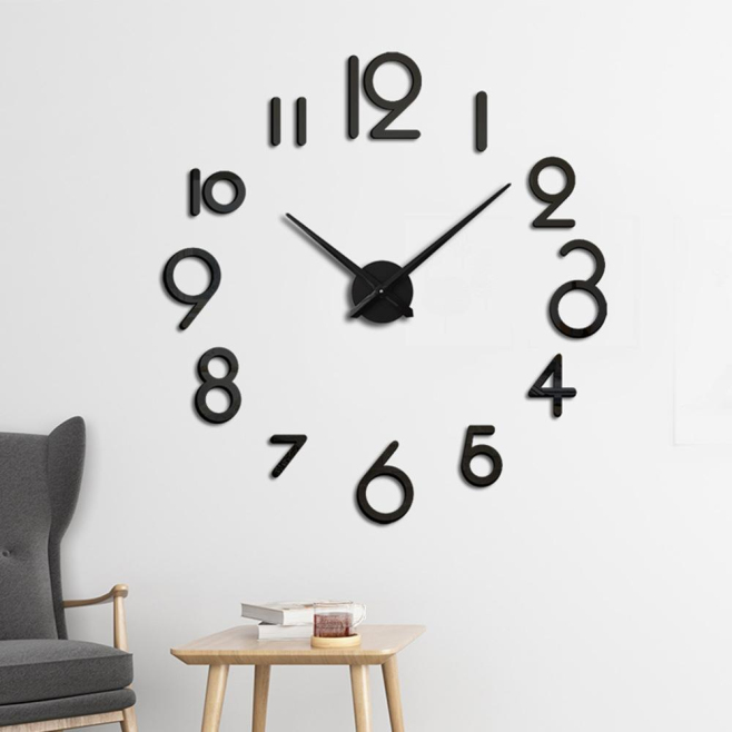 Horloge Murale DIY En Acrylique Doré Pour Salon Chambre Et Bureau Design Moderne Facile À Installer Durable Et Précise - www....