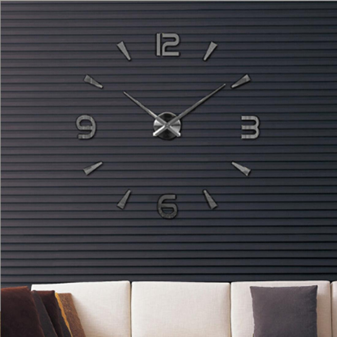 Horloge Murale 3D Sans Cadre Miroir Design Moderne Pour Décoration Maison Chambre 100x100cm - www.yonis-shop.com